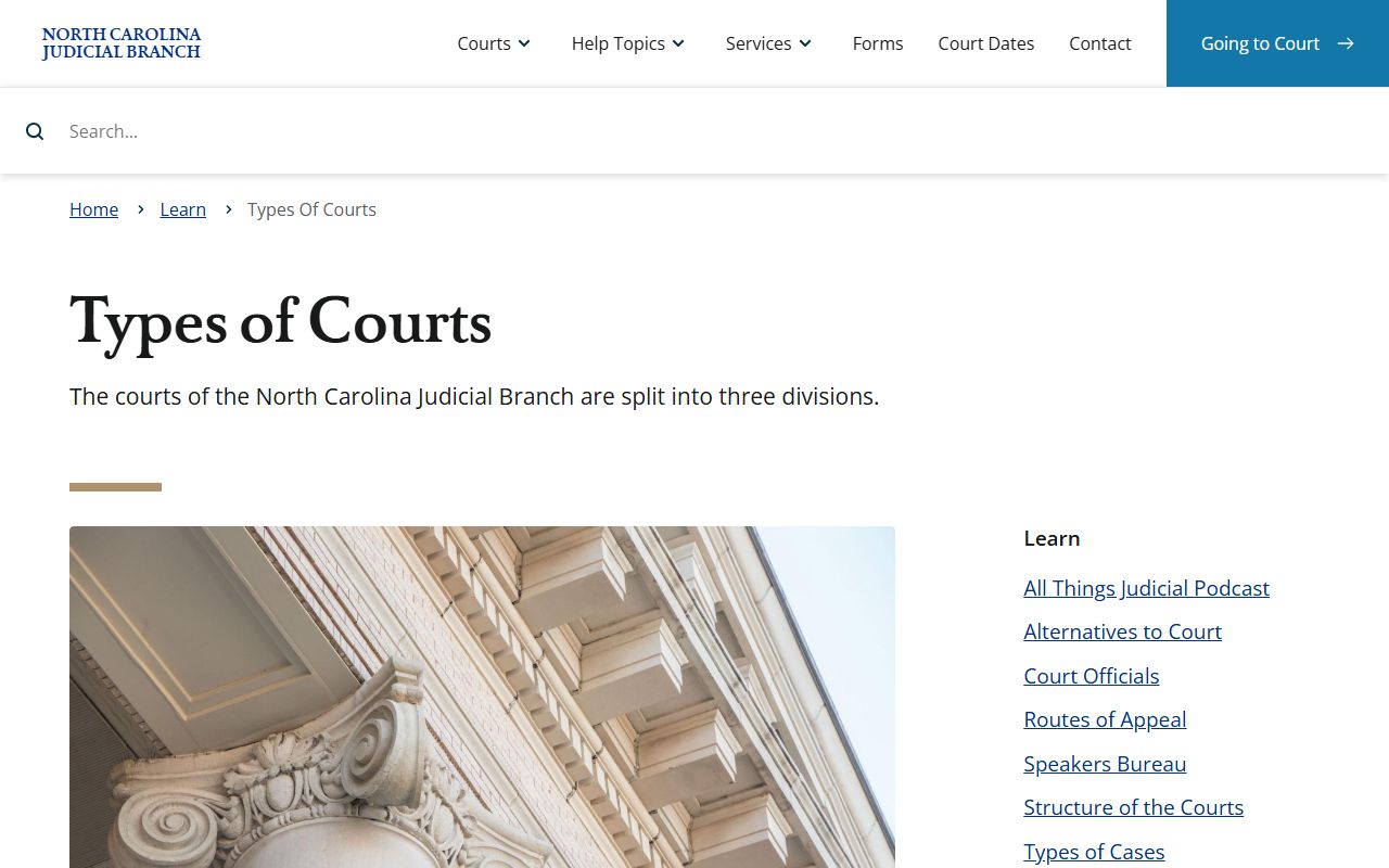 Cabarrus County court records North Carolina types of courts
