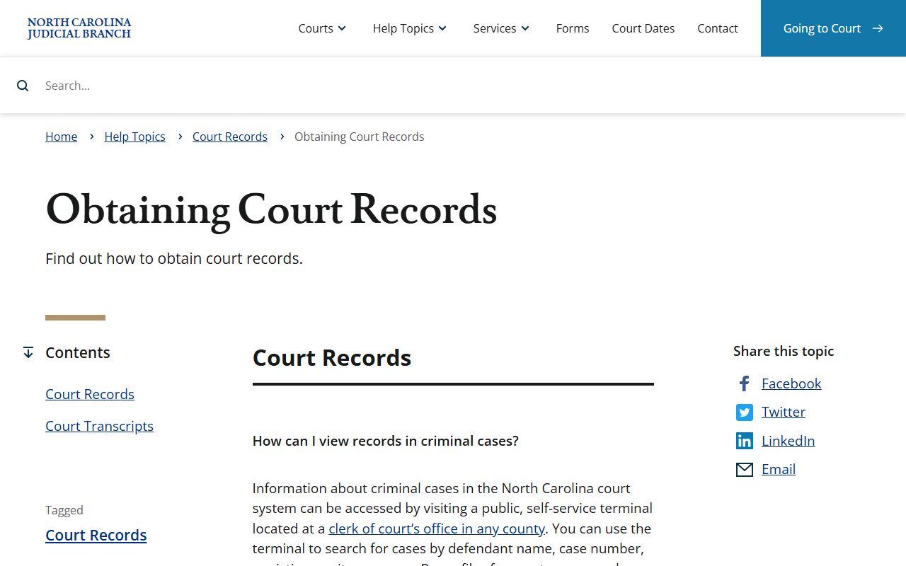 Cabarrus County court records obtaining court records guidance