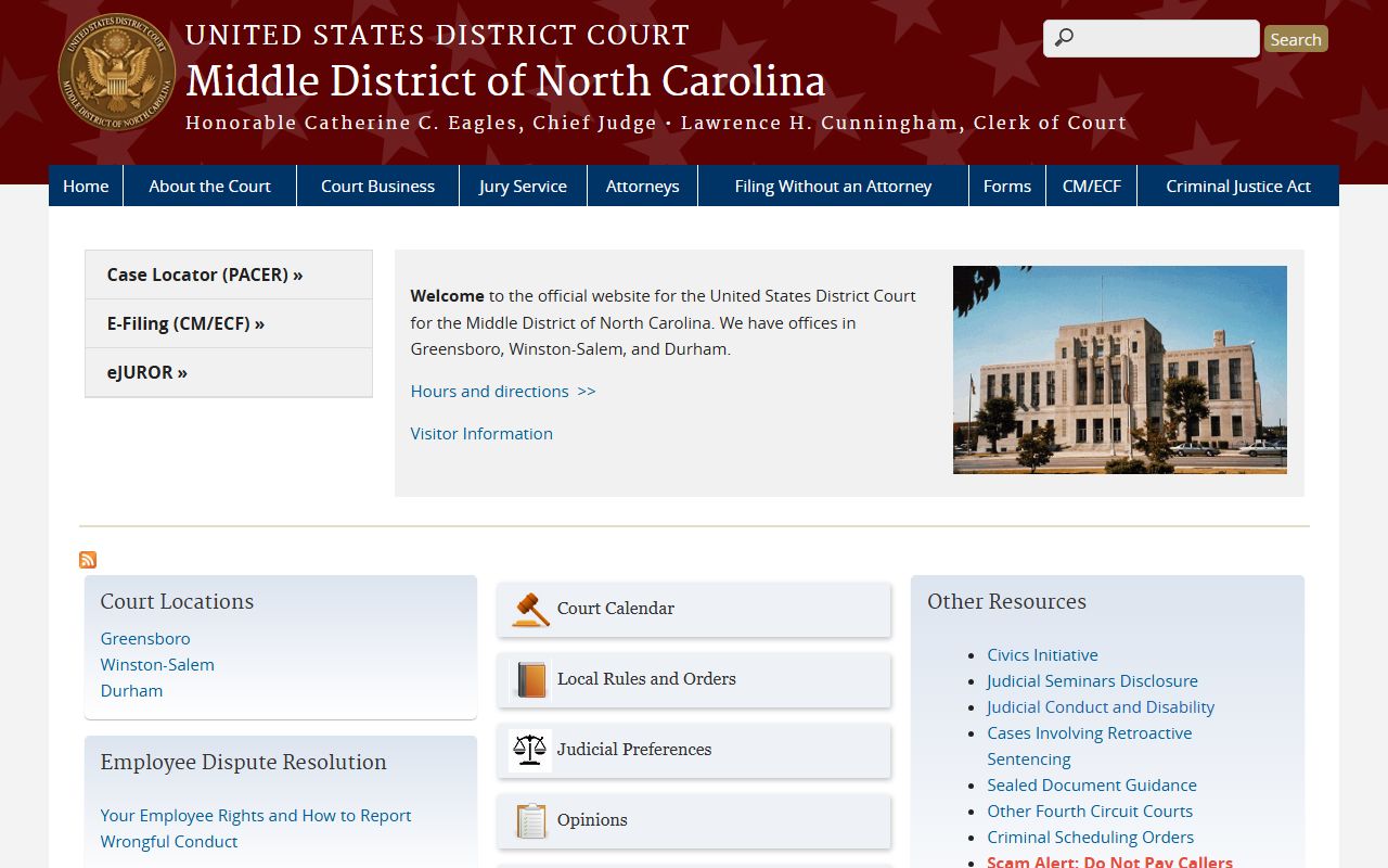 Cabarrus County district court federal Middle District distinction