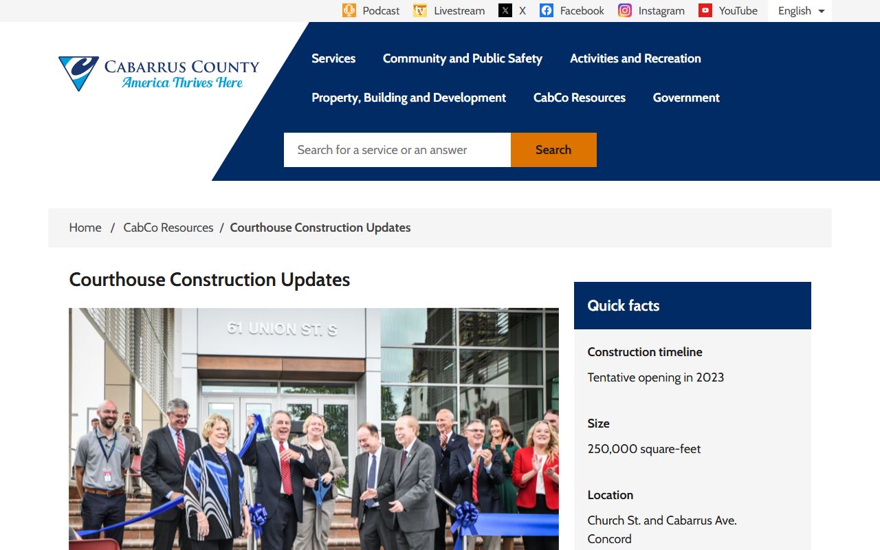 Cabarrus County court records courthouse renovation update