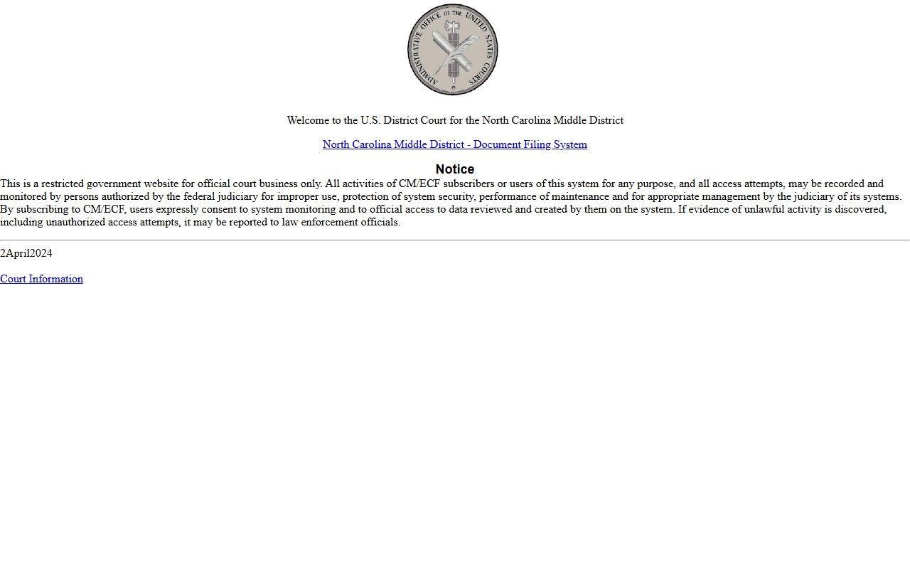 Cabarrus County probate records federal CM ECF distinction