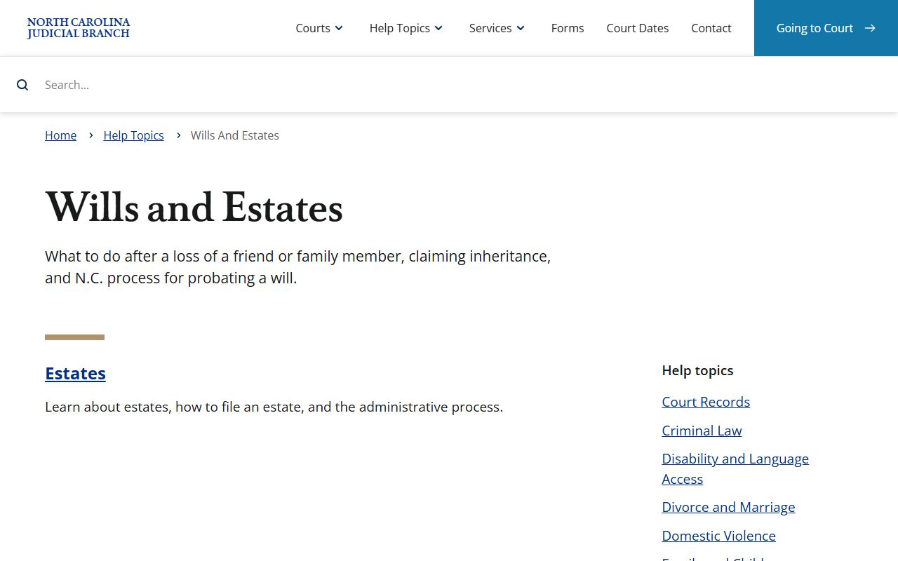 Cabarrus County probate records wills and estates help topic